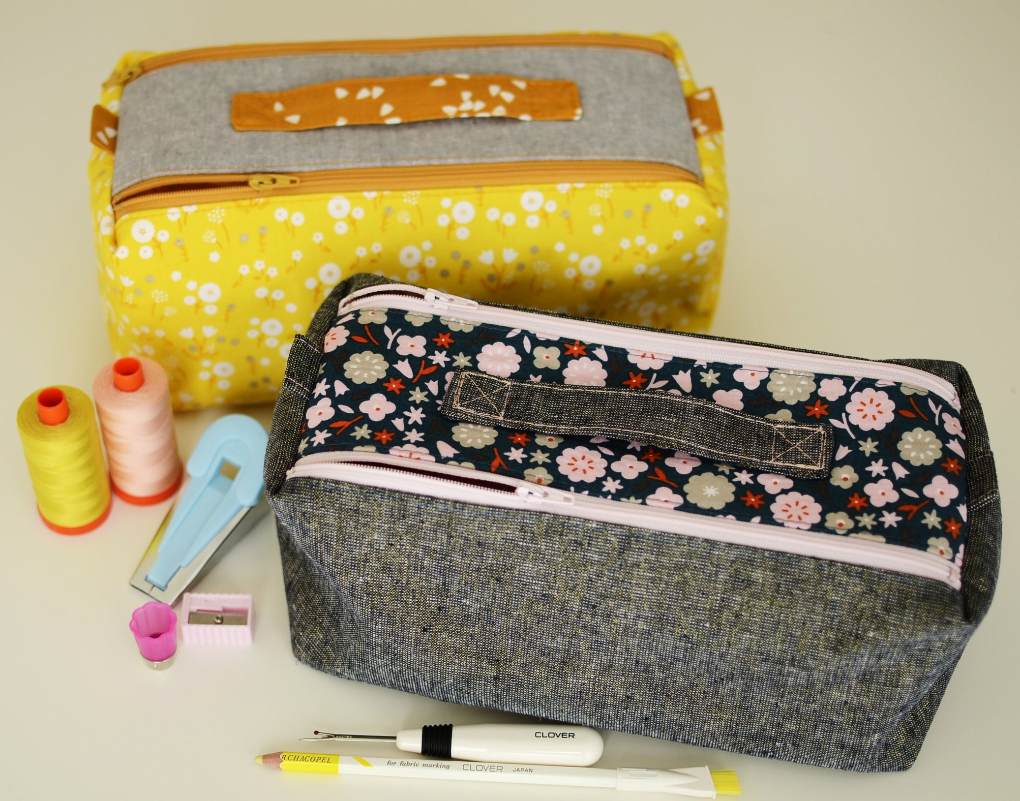 double zip box pouch - comfortstitching