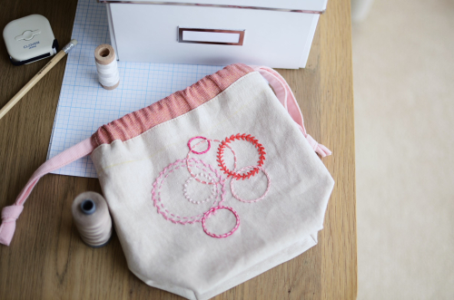 Circles pouch  from Stitch And Sew book by Aneela Hoey