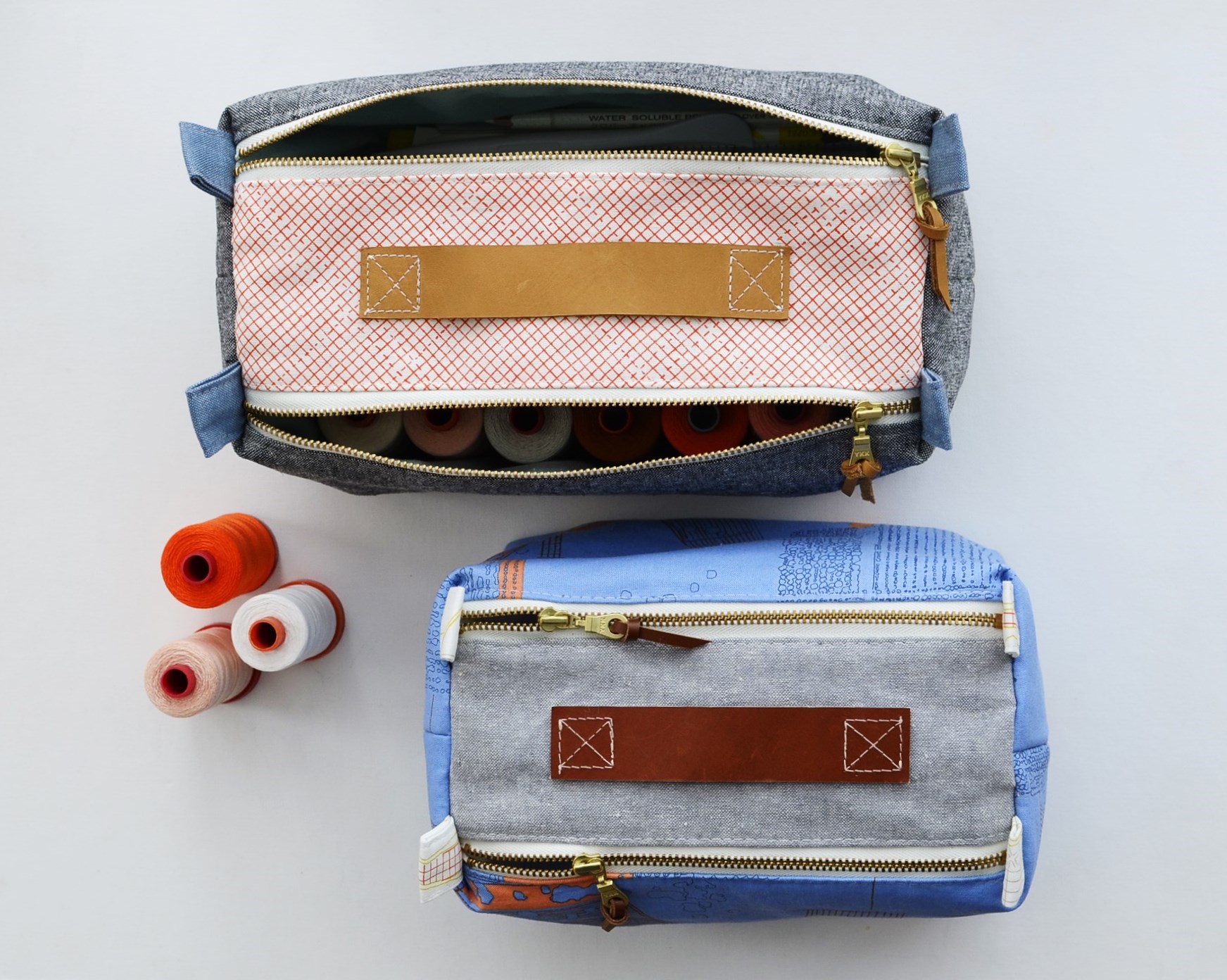 double zip box pouch - comfortstitching